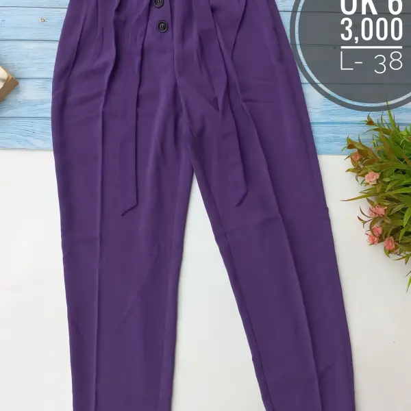 Purple Paperbag Pant Trouser