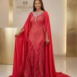 Ruby Royale Cape Gown