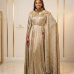 Champagne Majesty Cape Gown