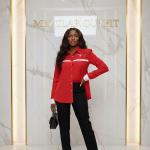 Red Chic Button-Down Shirt