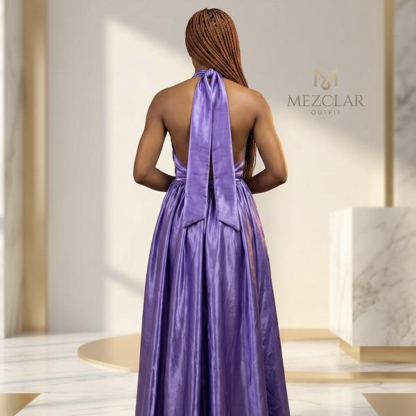 Lavender Halter Neck Gown