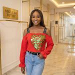 Red Off-shoulder Blouse with Strap detail