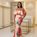 Full-length off shoulder Floral Dress